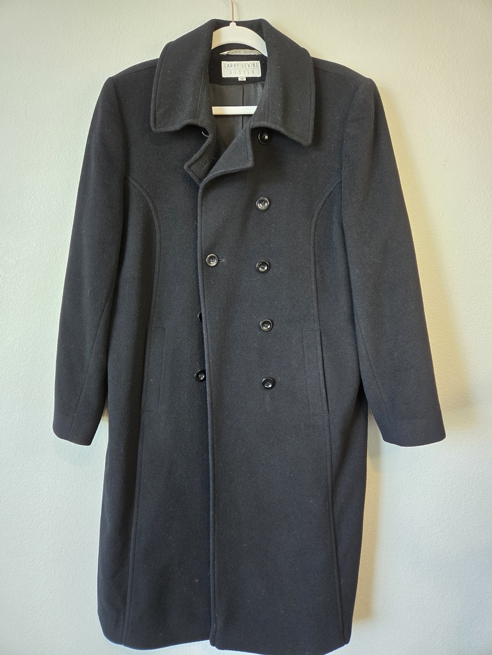 Larry Levine Vintage Women’s Black Wool/Cashmere Double-Breasted Coat